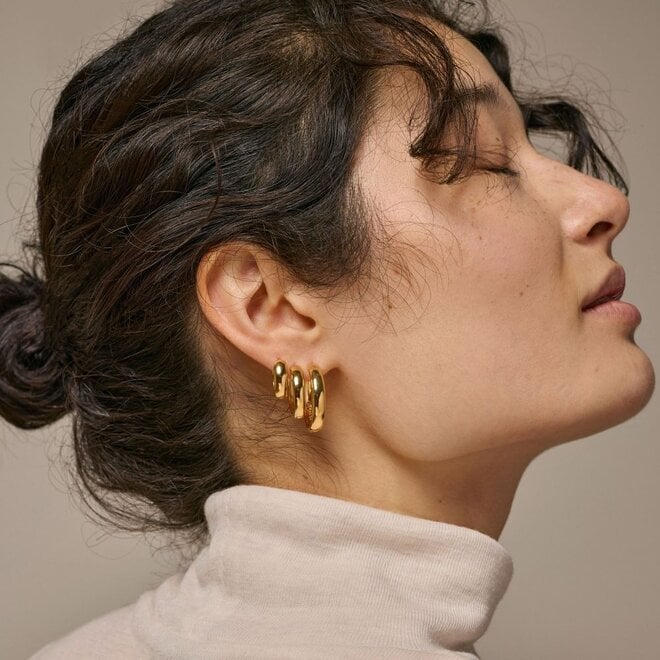 Enamel Copenhagen | Hoops Classic Wide Gouden Oorbellen 25mm