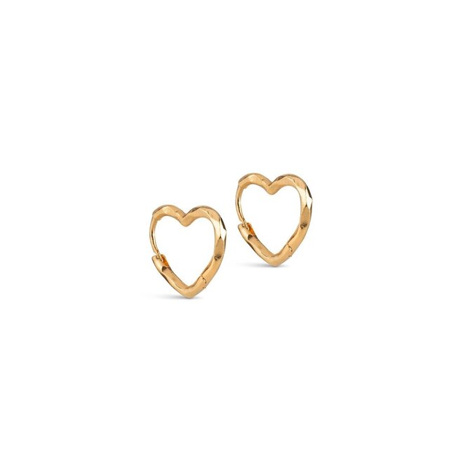 Organic Heart Gouden Hoops Small