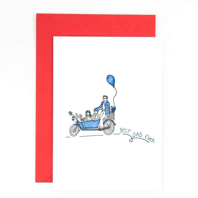 Studio Flash | Letterpress Card 'Best dad biker'