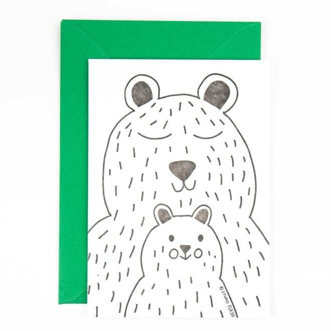 Studio Flash | Letterpress Card 'Parent en child bear'