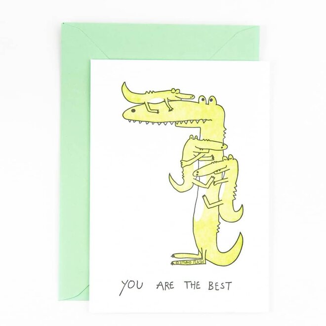 Studio Flash | Letterpress Card 'You are the best- crocodile'