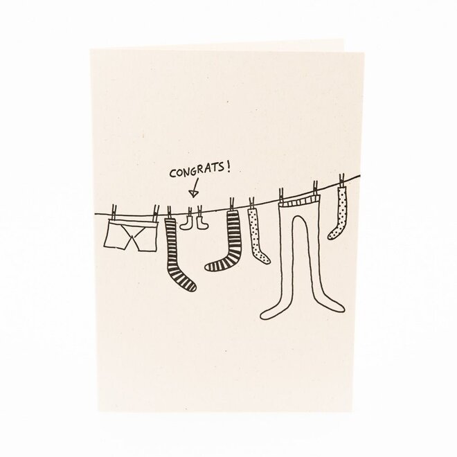Letterpress Card Folded 'washing line'