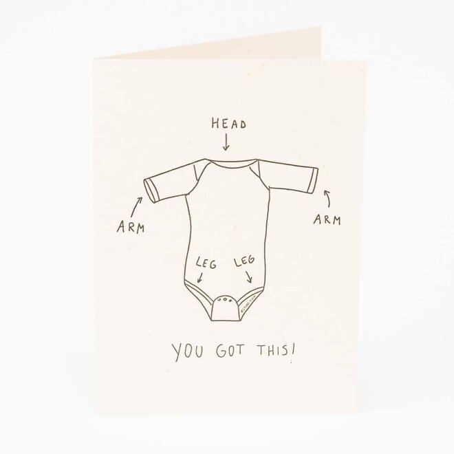 Letterpress Card Folded 'You got this - romper'