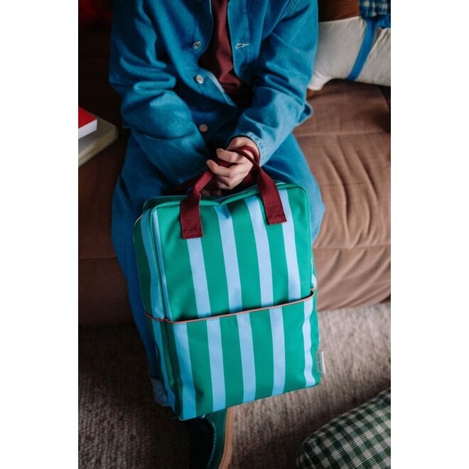 Sticky Lemon | Backpack Large Sticky Memories Stripes Grass Green + Sunny Blue