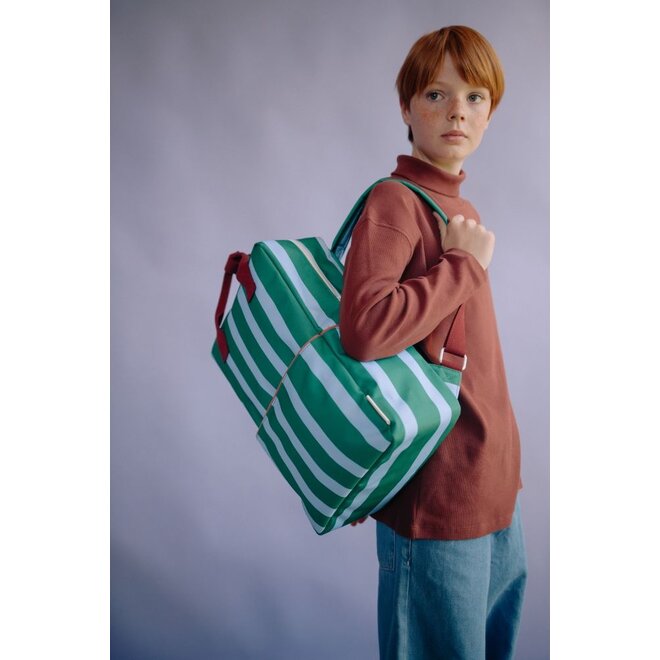 Sticky Lemon | Backpack Large Sticky Memories Stripes Grass Green + Sunny Blue