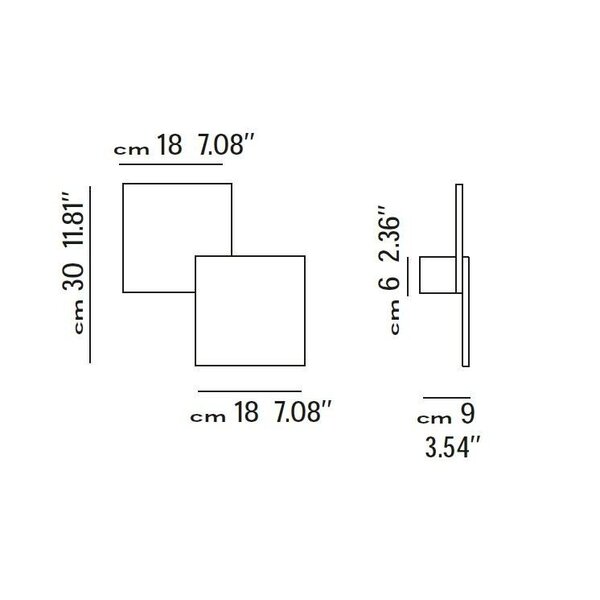 Lodes Dimbare wand-plafondlamp Puzzle Double Square met geïntegreerde LED