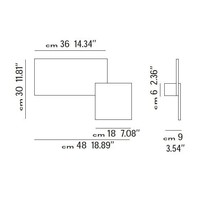 Dimbare wand-plafondlamp Puzzle Square & Rectangle met geïntegreerde LED