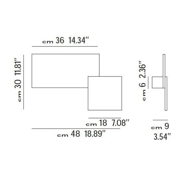 Lodes Dimbare wand-plafondlamp Puzzle Square & Rectangle met geïntegreerde LED