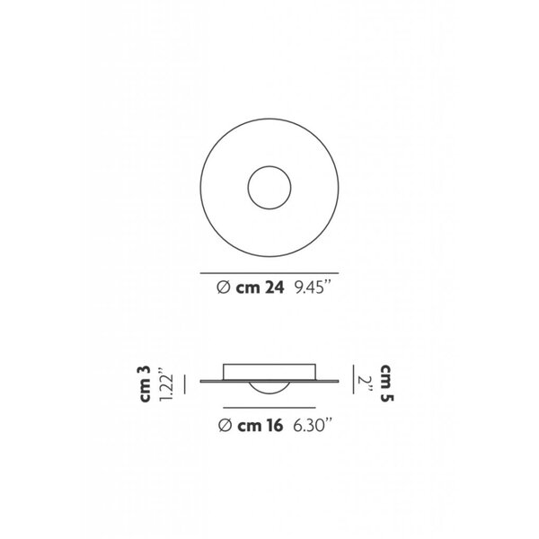 Lodes Dimbare 1-lichts plafondlamp Bugia Single met geïntegreerd LED
