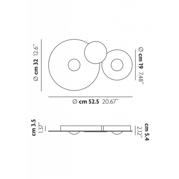 Lodes Dimbare 2-lichts plafondlamp Bugia Double met geïntegreerd LED
