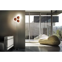 Catellani & Smith Dimbare 3-lichts vloerlamp Lederarm F3 met geïntegreerde LED
