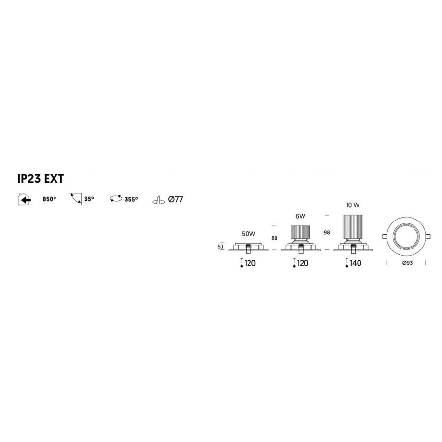 Ronde, kantelbare én draaibare inbouwspot 191.1 met een GU5.3-fitting (12 V)