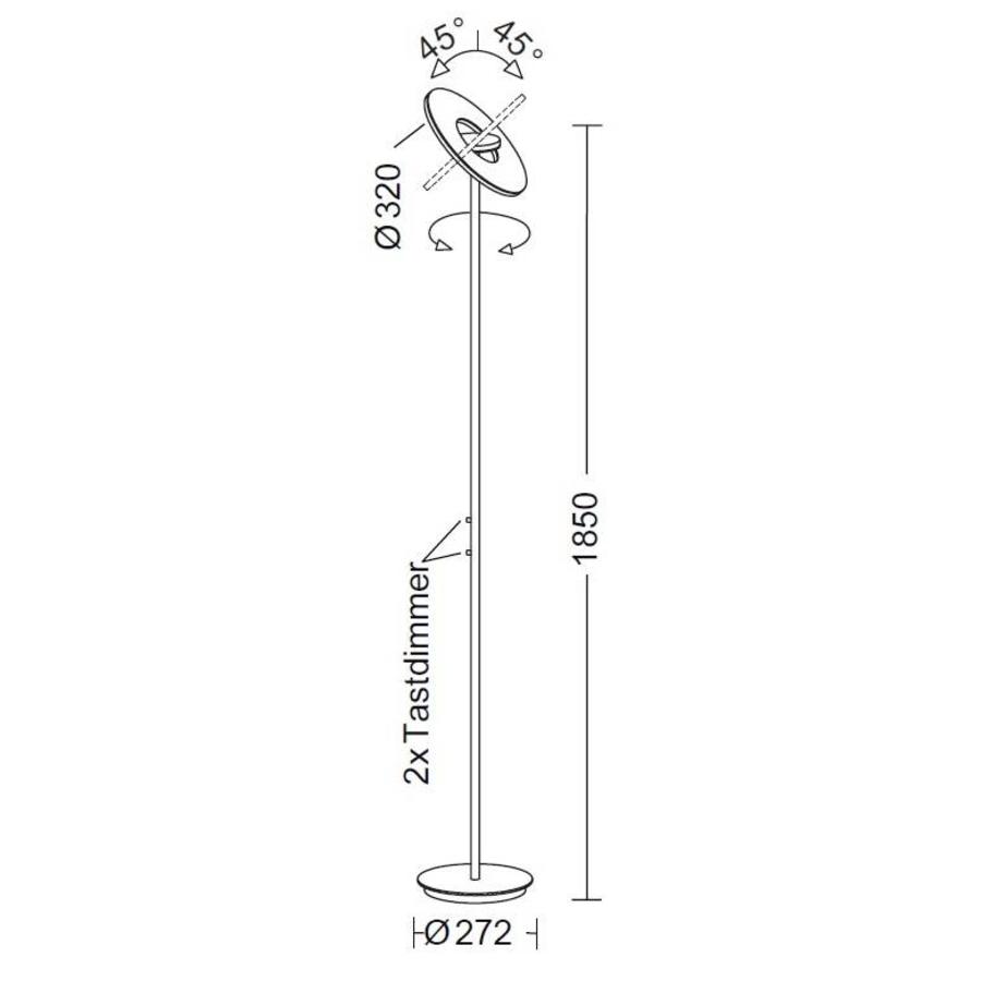 Dimbare vloerlamp Nova met geïntegreerde LED