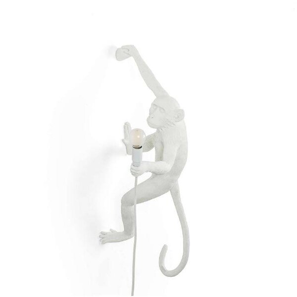 Seletti Wandlamp Monkey Lamp Hanging Rechts Wit Indoor/Outdoor