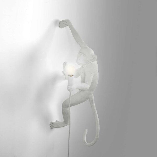 Seletti Wandlamp Monkey Lamp Hanging Rechts Wit Indoor/Outdoor