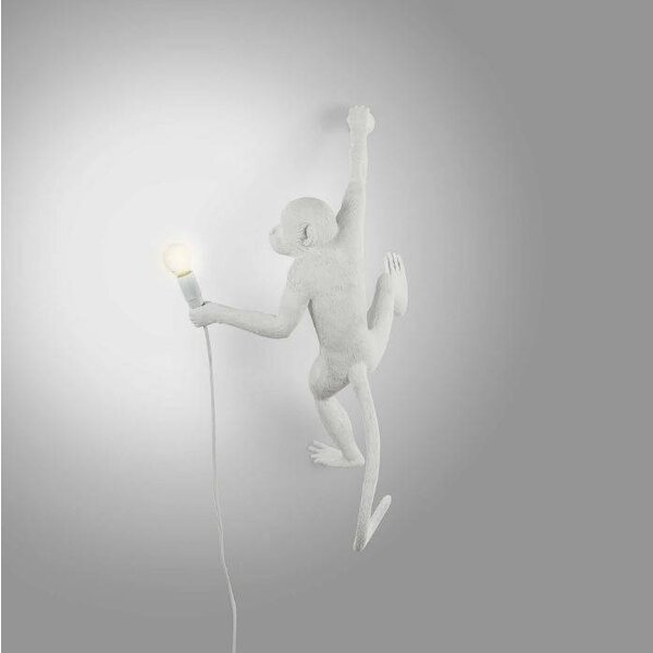 Seletti Wandlamp Monkey Lamp Hanging Rechts Wit Indoor/Outdoor