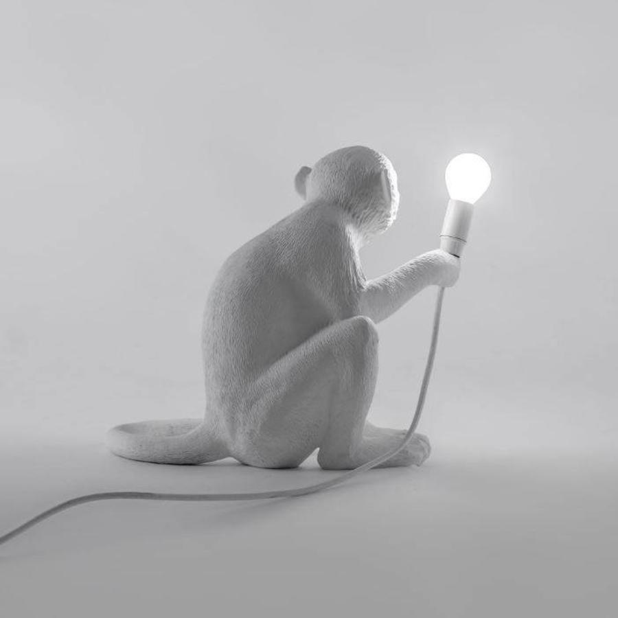 Tafellamp Monkey Lamp Sitting Wit Indoor/Outdoor