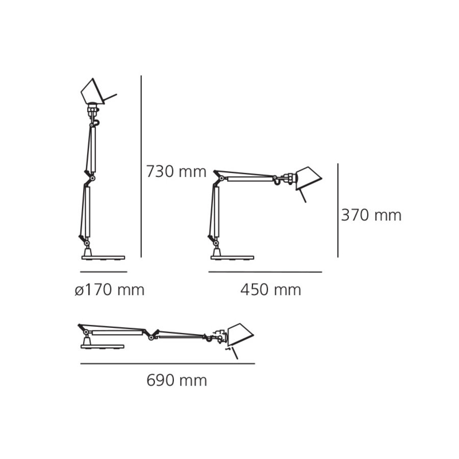 Dimbare tafellamp Tolomeo Micro Tavolo met geïntegreerde LED