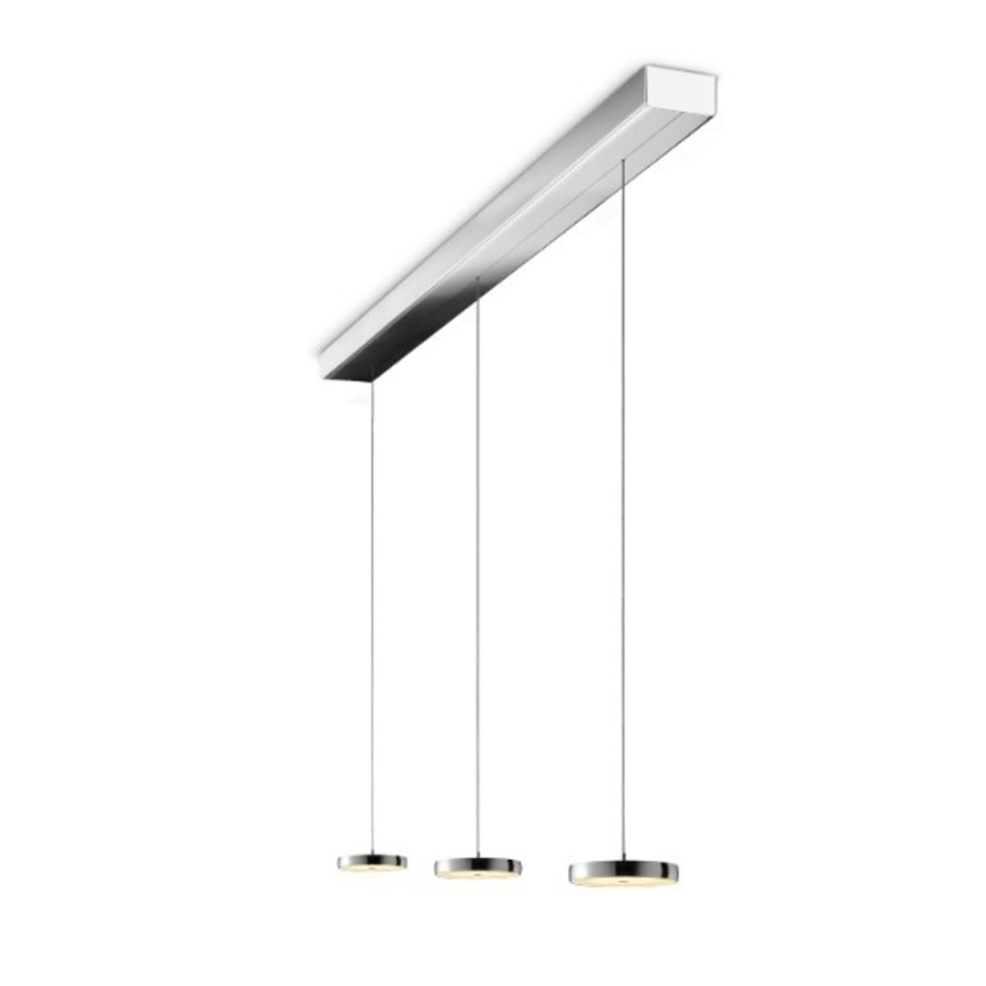 In hoogte verstelbare en dimbare 3-lichts hanglamp Decent met geïntegreerde LED
