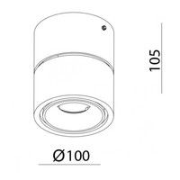 Antidark Kantelbare, draaibare én dimbare 1-lichts opbouwspot Easy W100 met geïntegreerde LED
