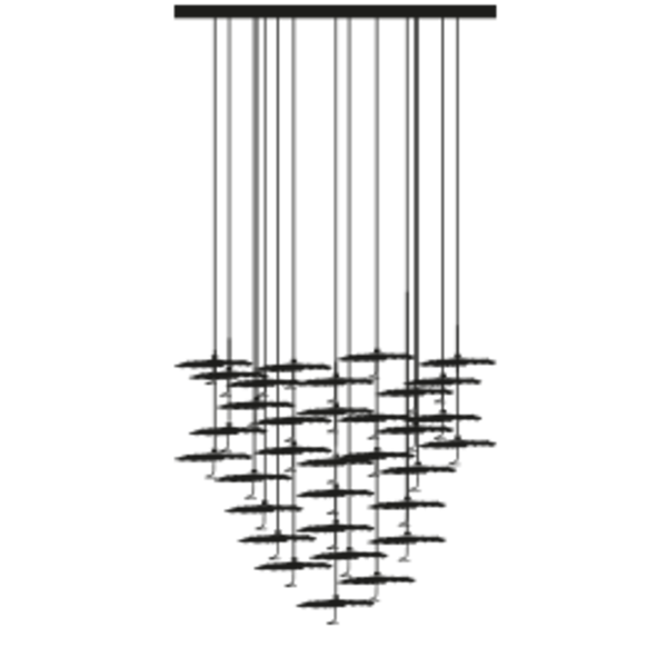 Catellani & Smith Dimbare 20-lichts hanglamp Gold Moon Chandelier met geïntegreerde LED