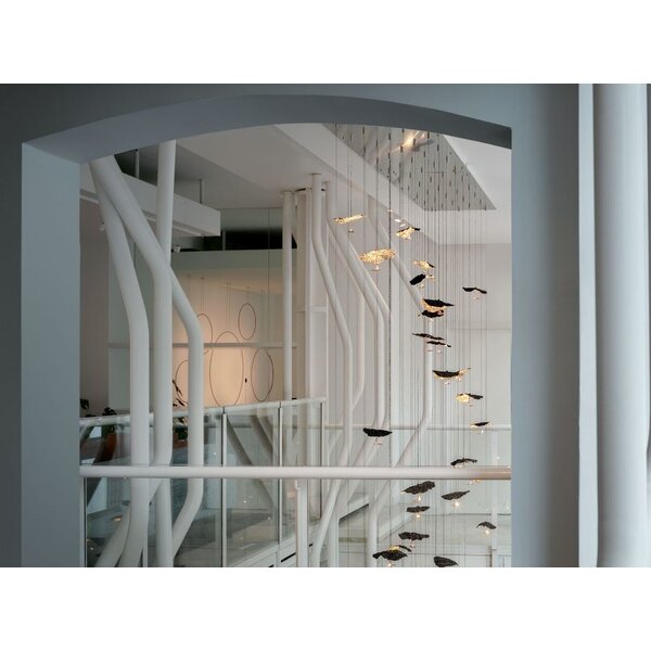 Catellani & Smith Dimbare 20-lichts hanglamp Gold Moon Chandelier met geïntegreerde LED