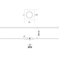 Vierkante, kantelbare én draaibare inbouwspot 192.1 met een GU5.3-fitting (12 V)