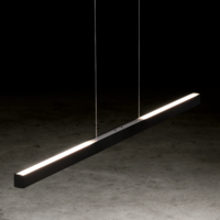 In hoogte verstelbare en (Dim to Warm) dimbare hanglamp Xena S met geïntegreerde LED - Lengte 120 cm