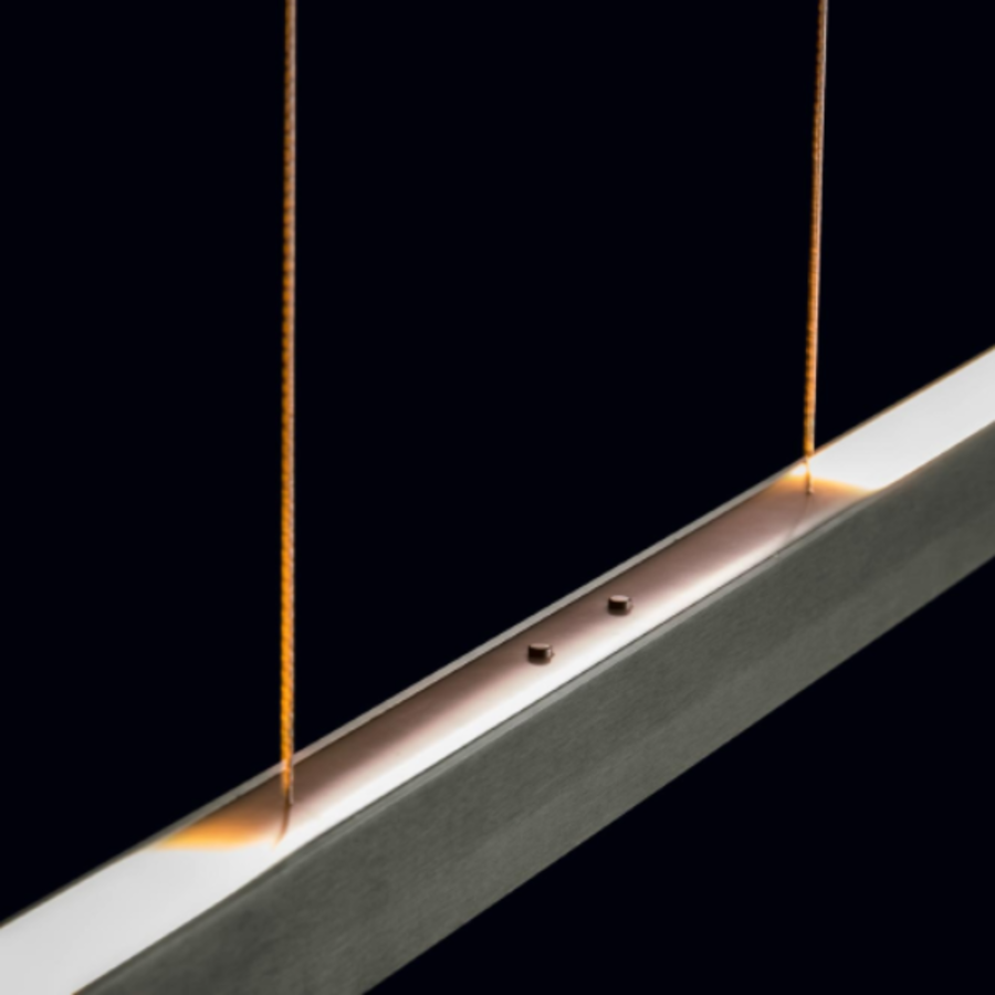 In hoogte verstelbare en (Dim to Warm) dimbare hanglamp Xena S met geïntegreerde LED - Lengte 120 cm