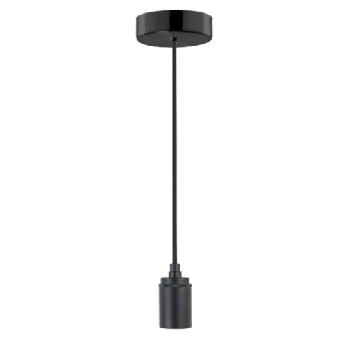 1-lichts ronde plafondpendel zwart 