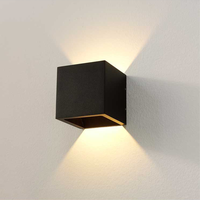 Dimbare in- en outdoor wandlamp Cube met geïntegreerde LED