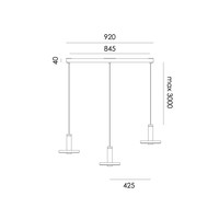 Tonone 'Dim to Warm' dimbare 3-lichts hanglamp Beads in Line