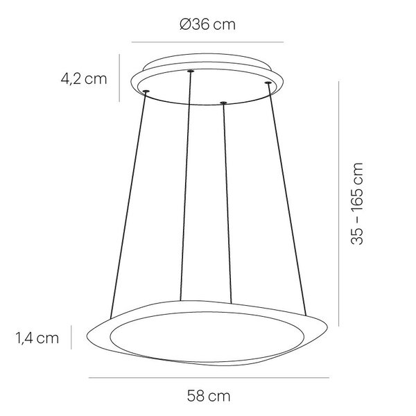 Grau In hoogte verstelbare én dimbare hanglamp Flying met geïntegreerde LED