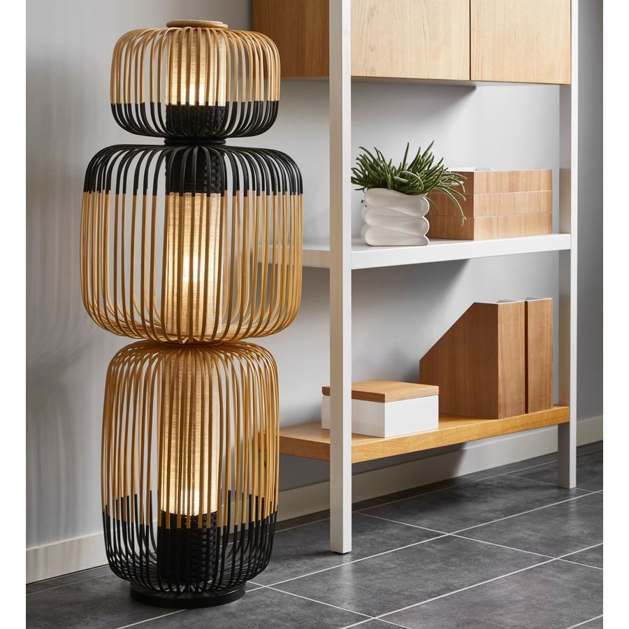 3-lichts vloerlamp Totem Bamboo