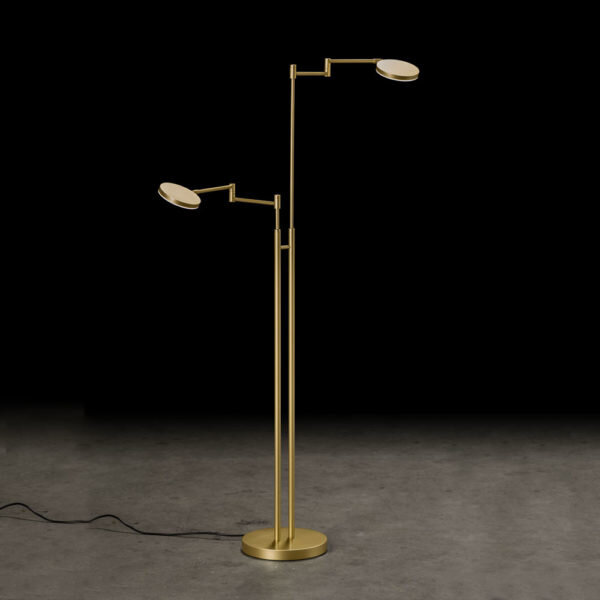 Holtkötter Dimbare, kantelbare en in hoogte verstelbare 2-lichts vloerlamp Plano Twin met geïntegreerde LED