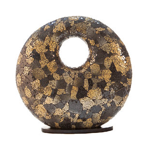 VillaFlor Tafellamp Glass Black/gold | Donut