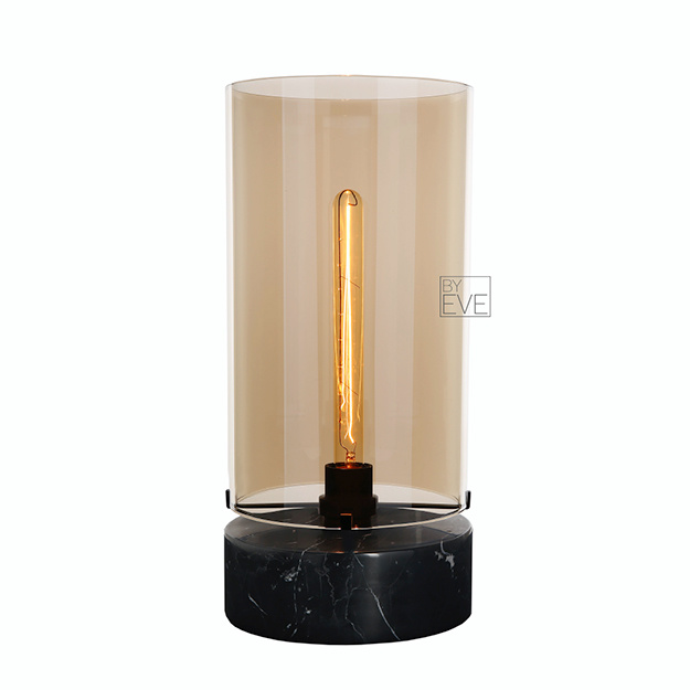 lampvoet: zwart - lampenkap: champagne