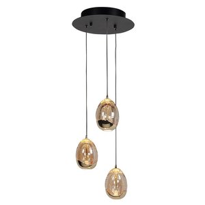 Highlight Dimbare 3-lichts hanglamp Golden Egg met geïntegreerde LED