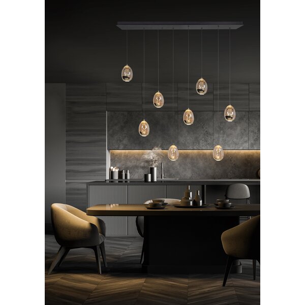 Dimbare 8-lichts hanglamp Golden Egg met geïntegreerde LED Highlight Dimbare 8-lichts hanglamp Golden Egg met geïntegreerde LED