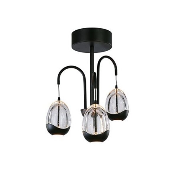 Highlight Dimbare 3-lichts plafondlamp Clear Egg met geïntegreerde LED