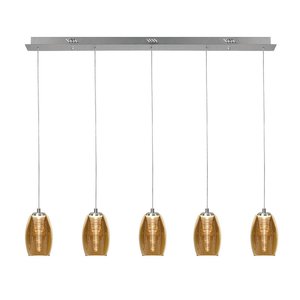 Highlight Dimbare 5-lichts hanglamp Nebula met geïntegreerde LED