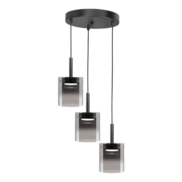 Highlight Dimbare 3-lichts hanglamp Salerno met geïntegreerde LED