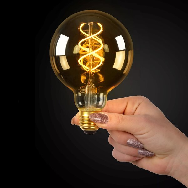 Lucide E27 G95 LED lichtbron Filament, maximaal 5 Watt