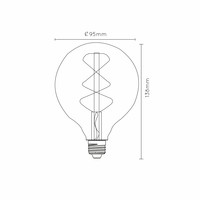 E27 G95 LED lichtbron Filament, maximaal 5 Watt