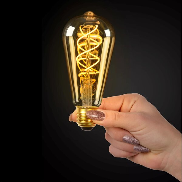 Lucide E27 ST64 LED lichtbron Filament, maximaal 5 Watt