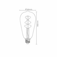 E27 ST64 LED lichtbron Filament, maximaal 5 Watt