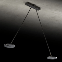 Dimbare 2-lichts plafondlamp Janus H met geïntegreerde LED