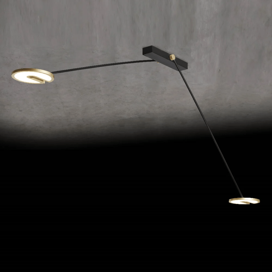 Dimbare 2-lichts plafondlamp Janus H met geïntegreerde LED