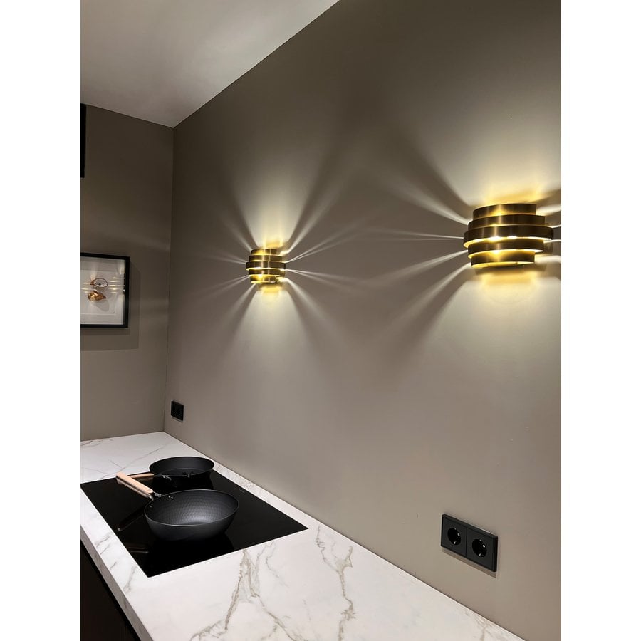 Up-down wandlamp Scudo L 20 cm -goud