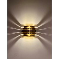 Up-down wandlamp Scudo L 20 cm -goud